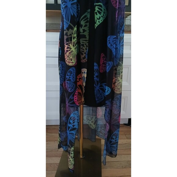 Women's Large Sheer Butterfly Long Dress Boho Lady Beachy Flowy Lightweight Fun - Picture 11 of 16